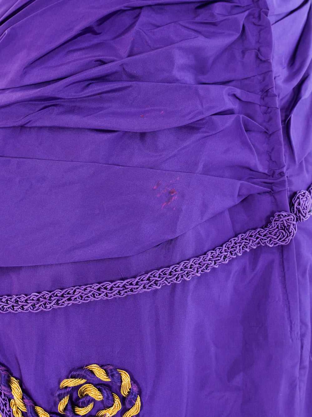 1980's Purple Off the Shoulder Party Dress - image 7