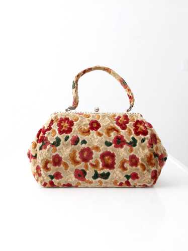 Lewis Vintage 1960s Black Colorful Floral Chenille Carpet Handbag –  Amarcord Vintage Fashion