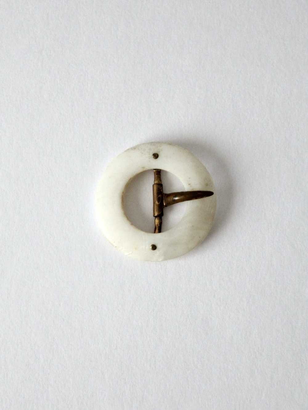 Vintage vintage mother of pearl belt buckle - image 2