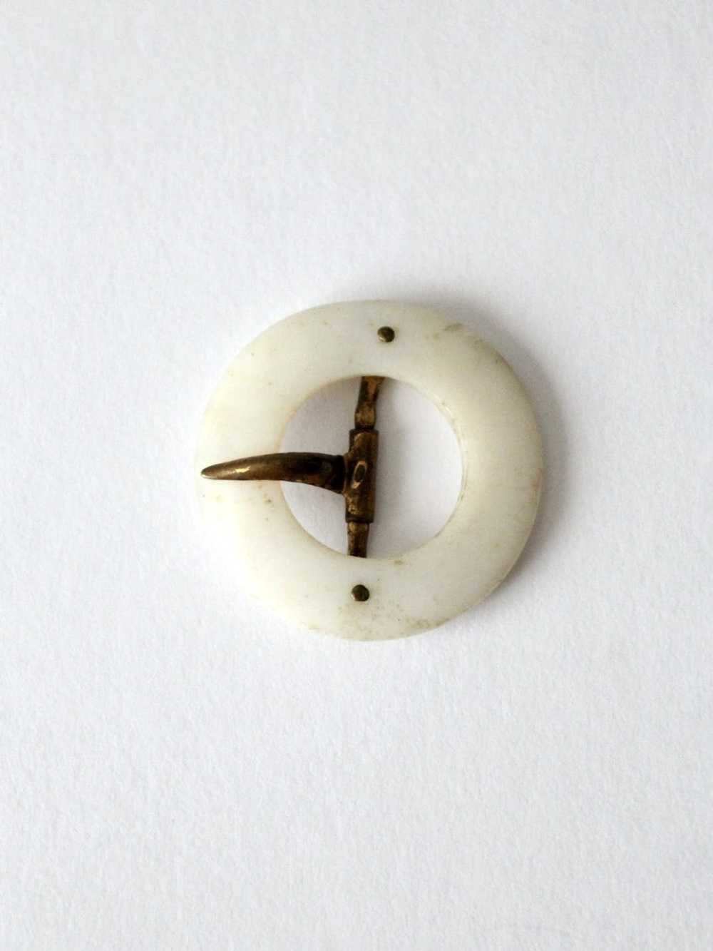 Vintage vintage mother of pearl belt buckle - image 4