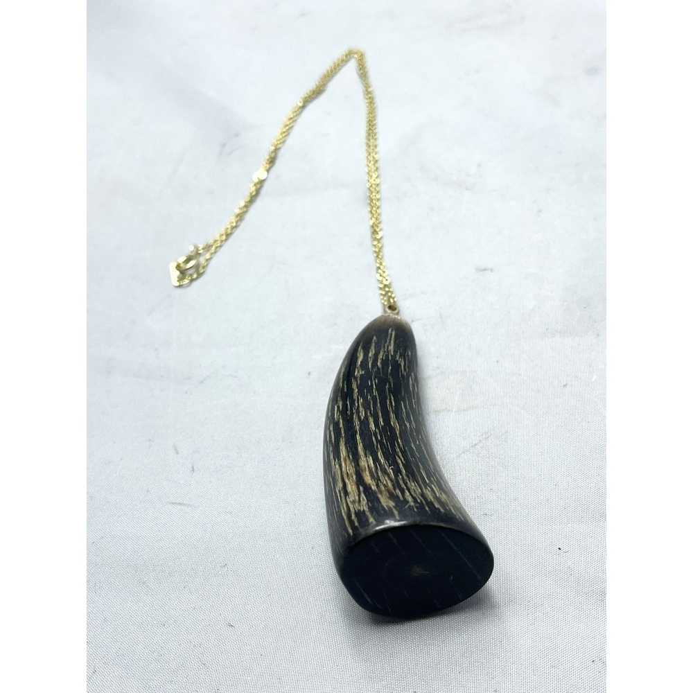 Vintage Vintage Buffalo Horn Pendant Necklace - image 2