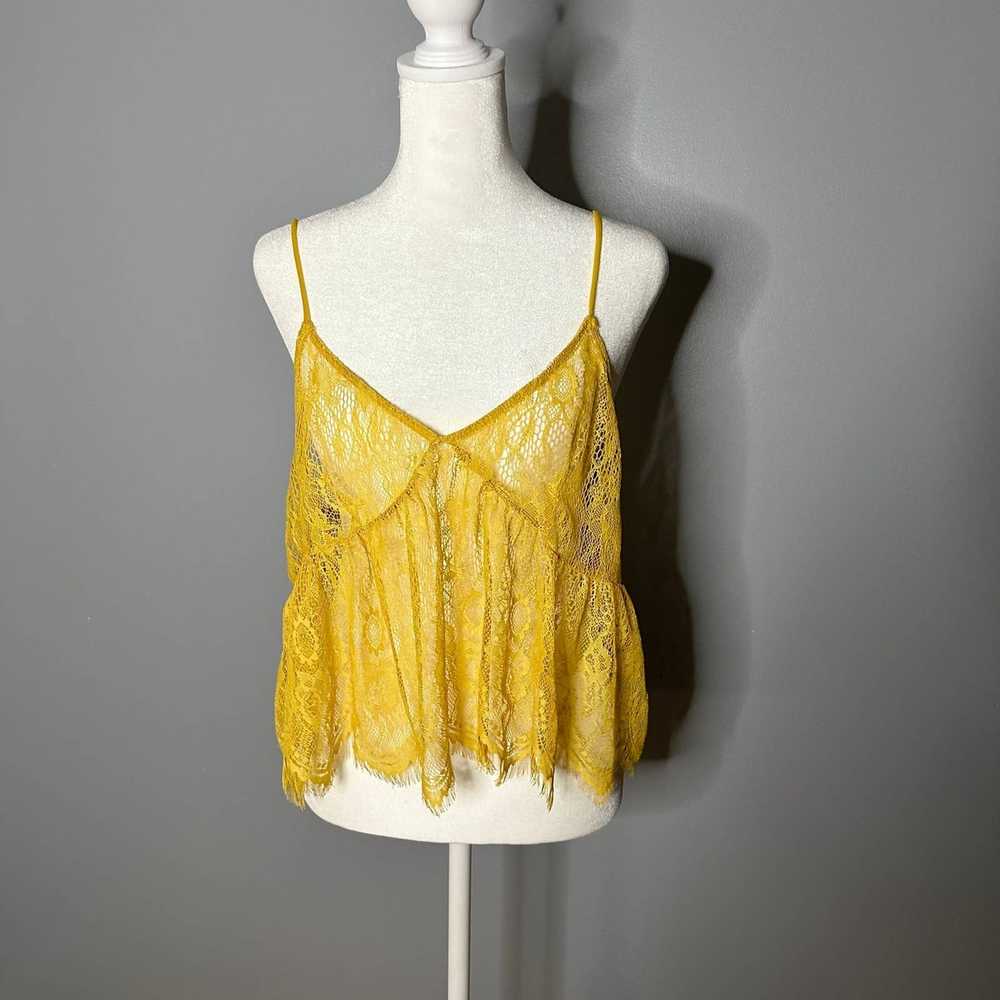 Zara Zara W/B Collection Yellow Lace Cami Size La… - image 2