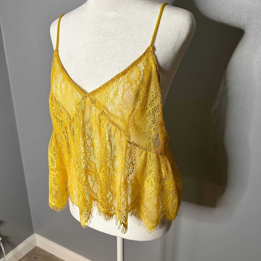 Zara Zara W/B Collection Yellow Lace Cami Size La… - image 3