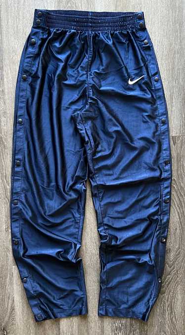 Vintage Nike Nylon Joggers Sweatpants Mens L Navy Blue Track Pants 90s