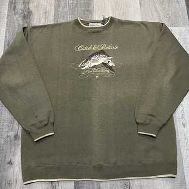 Vintage Fishing Expedition Catch and Release Danaggers Large Crewneck  Sweater