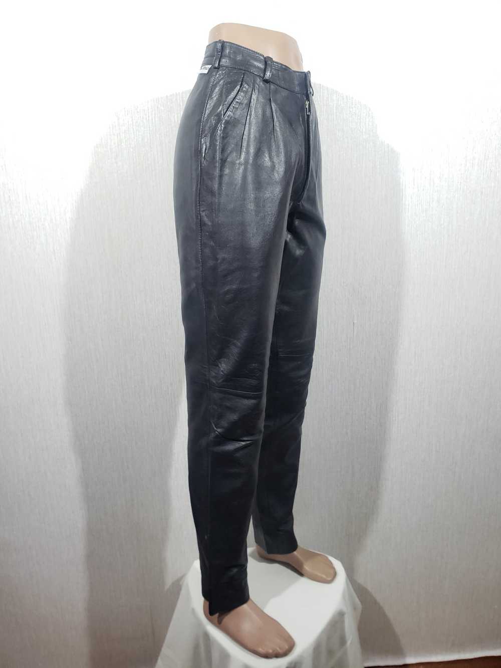 Levi's × Vintage Stylish men's black leather pant… - image 3