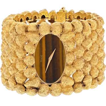 Piaget 18K Yellow Gold 1970's Nugget Oval Tiger E… - image 1