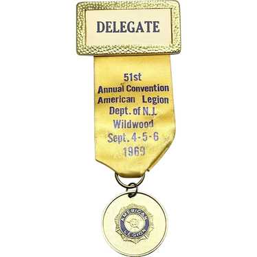 Vintage American Legion Delegate Ribbon Medal Pin