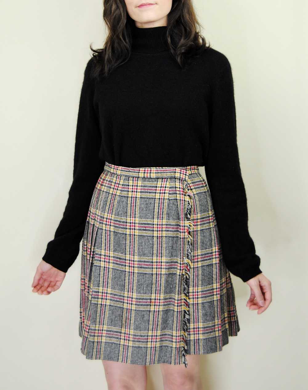 1960s Vintage Garland Wool Tartan Kilt Pleated Skirt Gem 