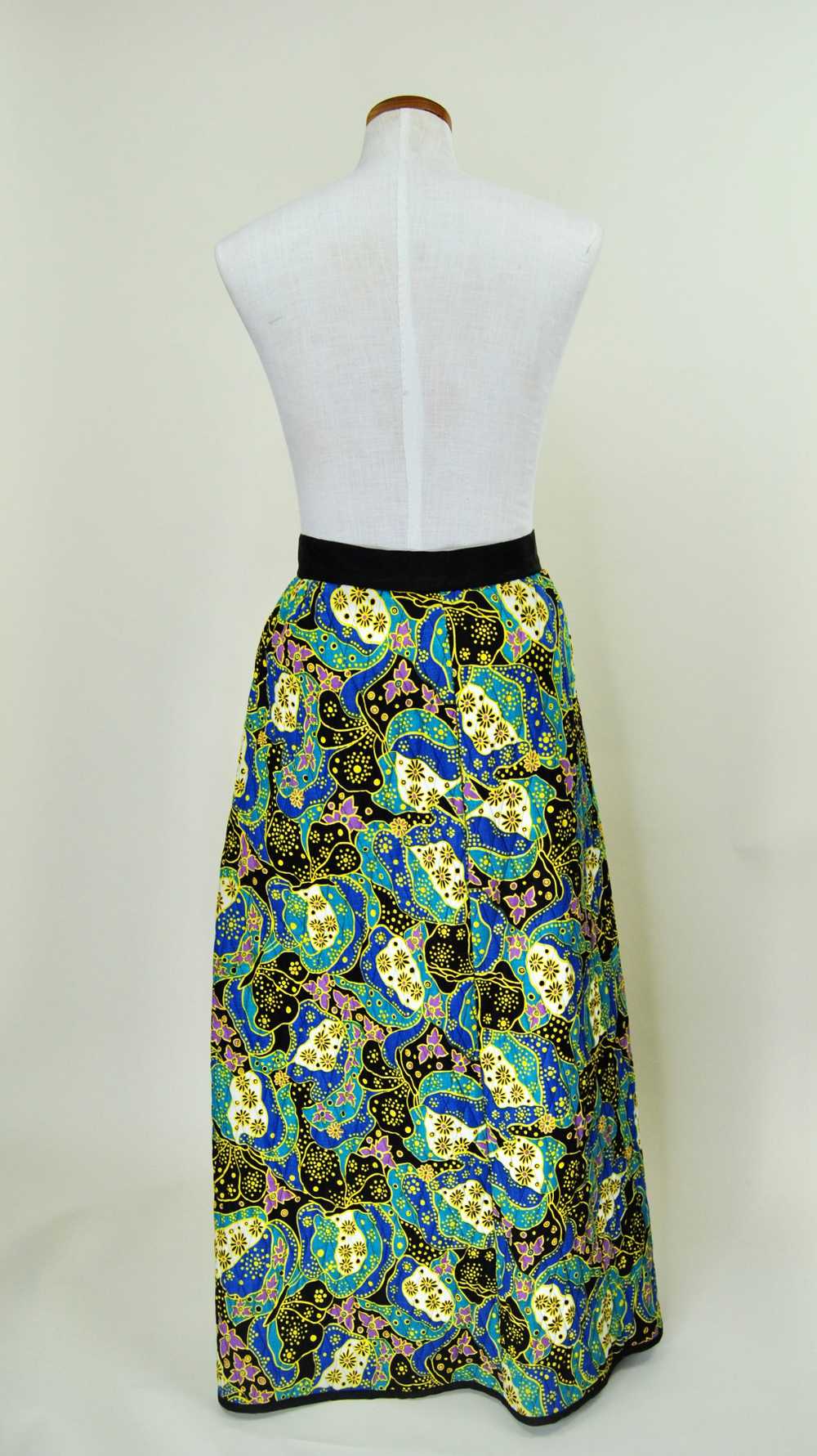 1960s Vintage Blue and Green Psychedelic Quilted … - image 11