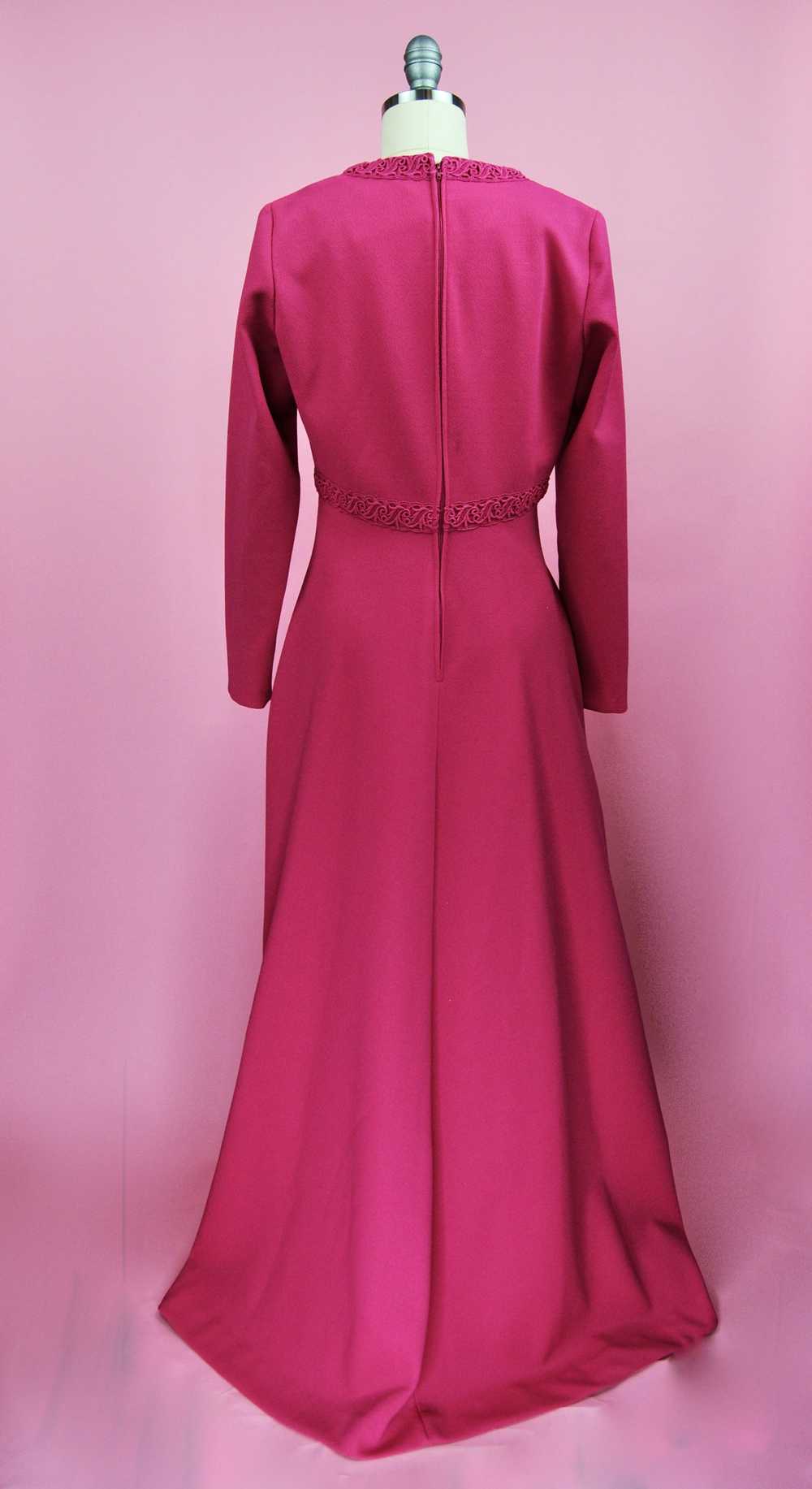 1960s 1970s Vintage Hot Pink Maxi Dress - Md - image 11