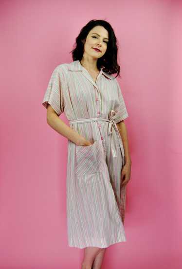 1960s Vintage "Dee Dee by Decatur" Striped Pink an