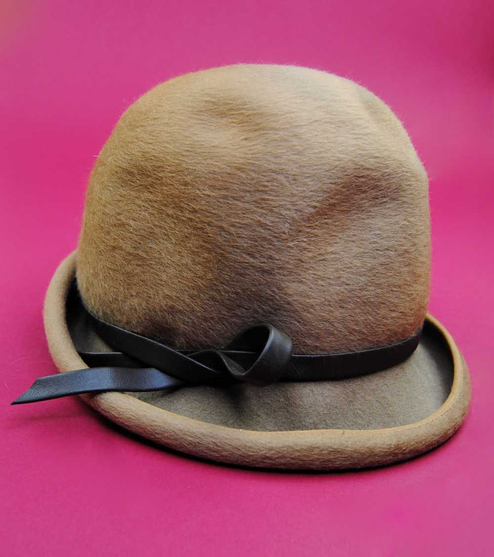 1960s 1970s Vintage Brown Fall Mohair Hat - image 2