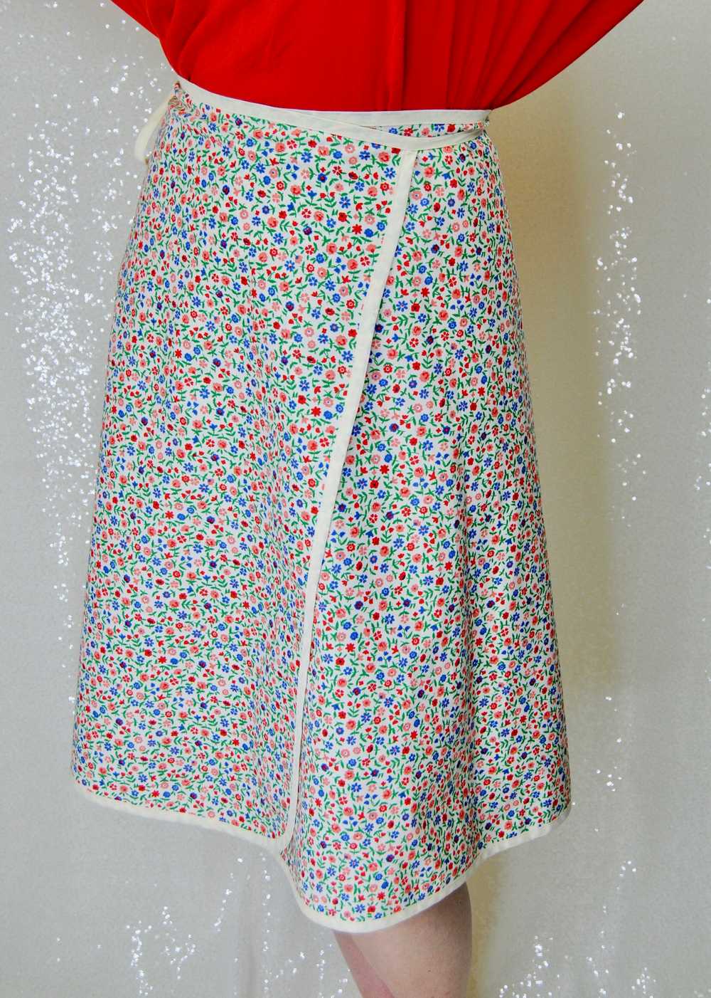 1970s Vintage Wrap Skirt - Open Size - image 3