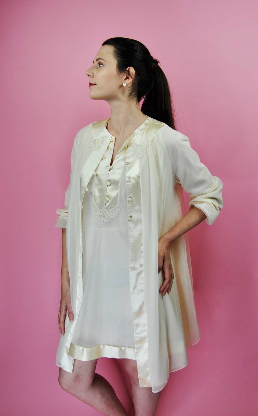 1960s Vintage Gossard Nightgown & Robe Set - Sm t… - image 2