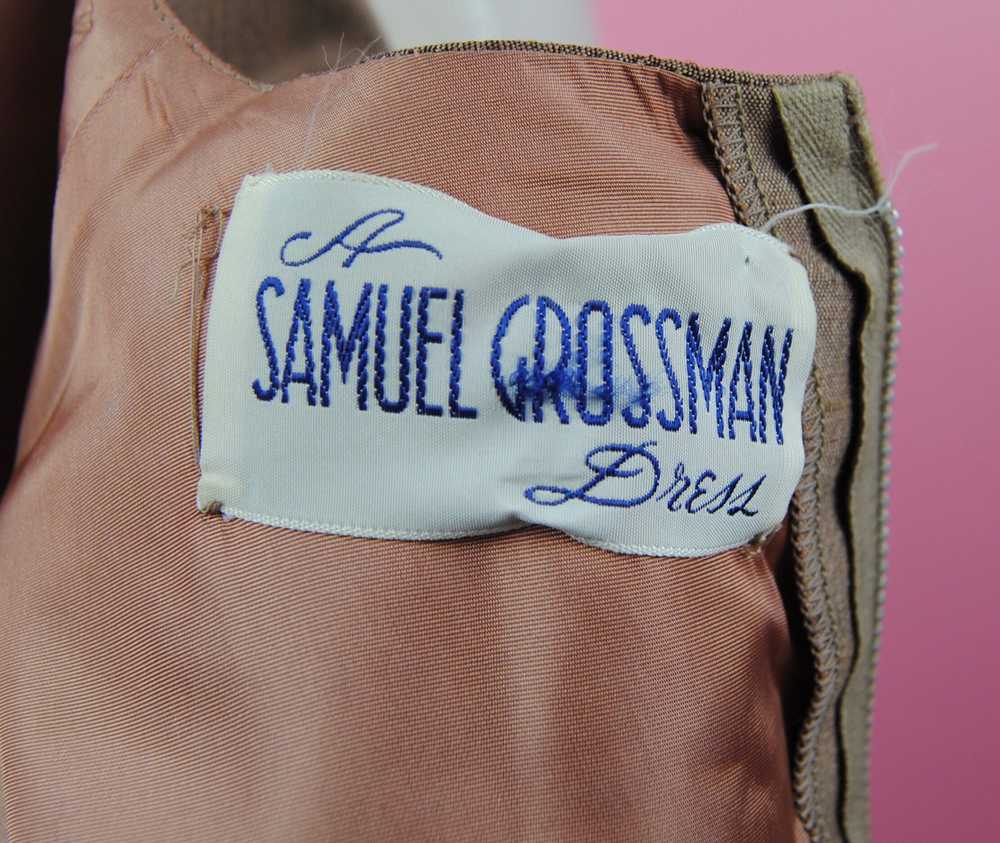 1960s Vintage Samuel Grossman Brown Brushed Silk … - image 9
