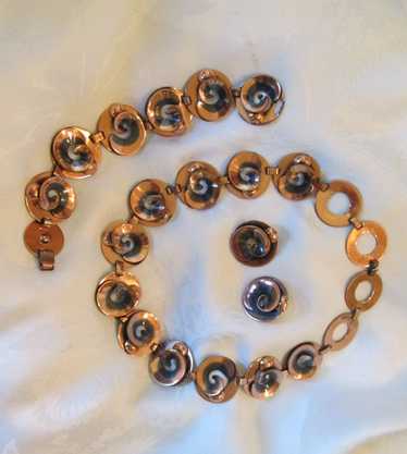 Late '40s Renoir Copper on Aluminum Necklace, Brac