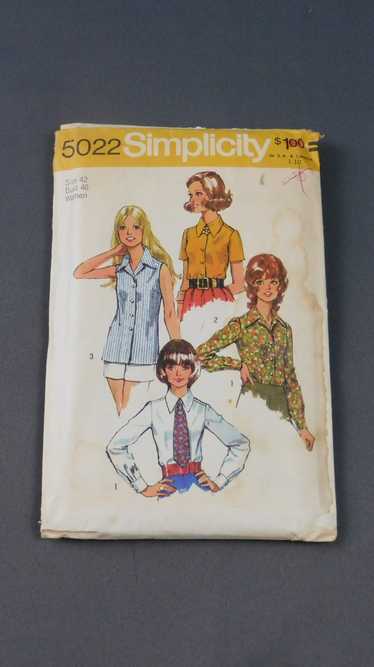 70s Groovy Fashion Sewing Pattern Pantsuit & Bias Cut Skirt / Long Vest  With Buckle Front / RARE Simplicity 7088 Uncut Ladies Size 12 
