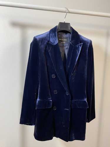 Massimo Dutti Velvet Blue Blazer