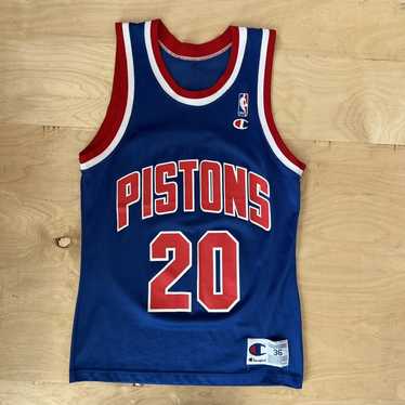 Rare Vintage Champion Allan Houston Detroit Pistons #20 Teal Jersey 40  Men's M