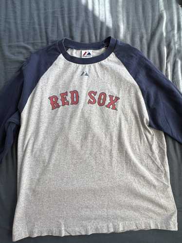 Majestic Red Sox Dustin Pedroia 3/4 sleeve shirt