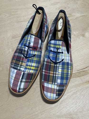 Sperry Plaid Patchwork preppy Anchor Slip ons