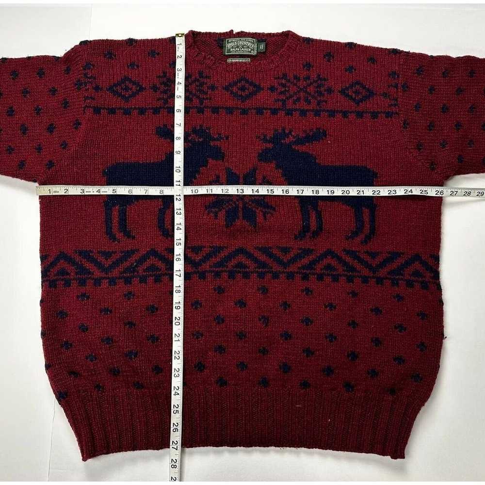 Polo Ralph Lauren VTG Polo 90s Hand Knit Sweater … - image 3