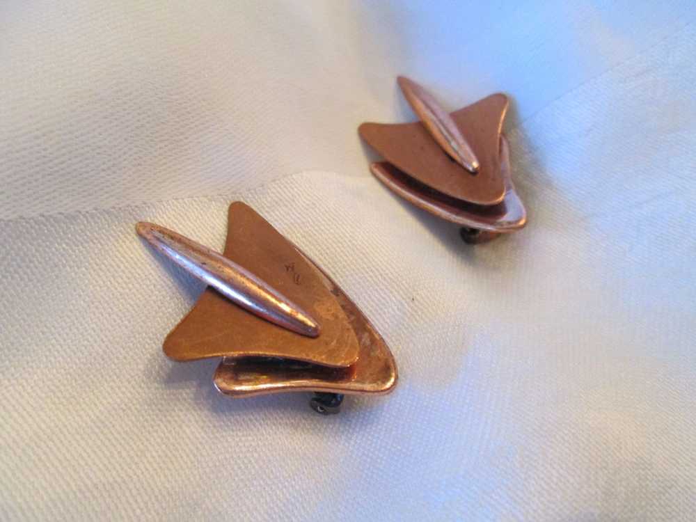 Renoir "Solitude" Copper Clip-on Earrings - image 2