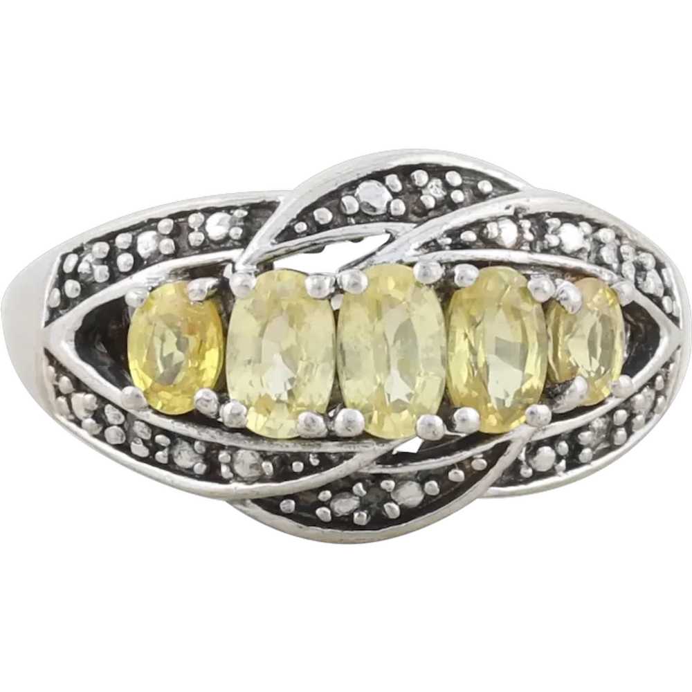 Sterling Silver Yellow Topaz Ring size 6 - image 1
