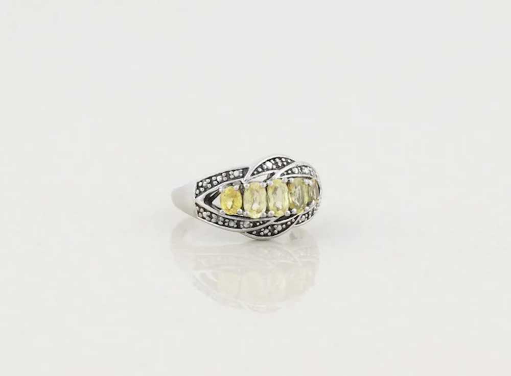Sterling Silver Yellow Topaz Ring size 6 - image 4
