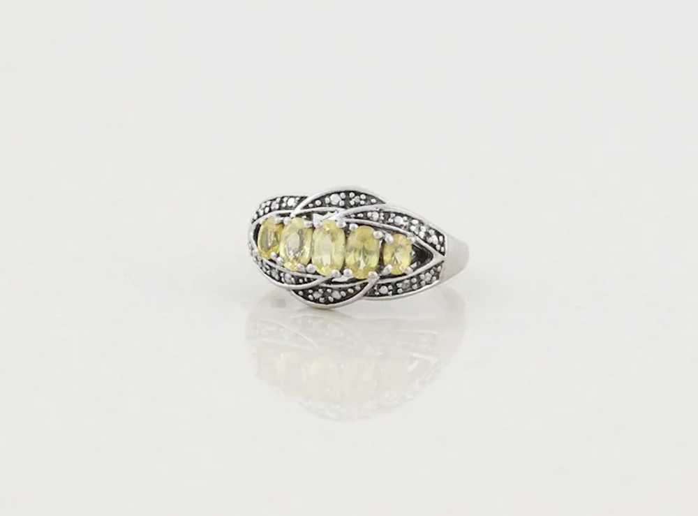 Sterling Silver Yellow Topaz Ring size 6 - image 6
