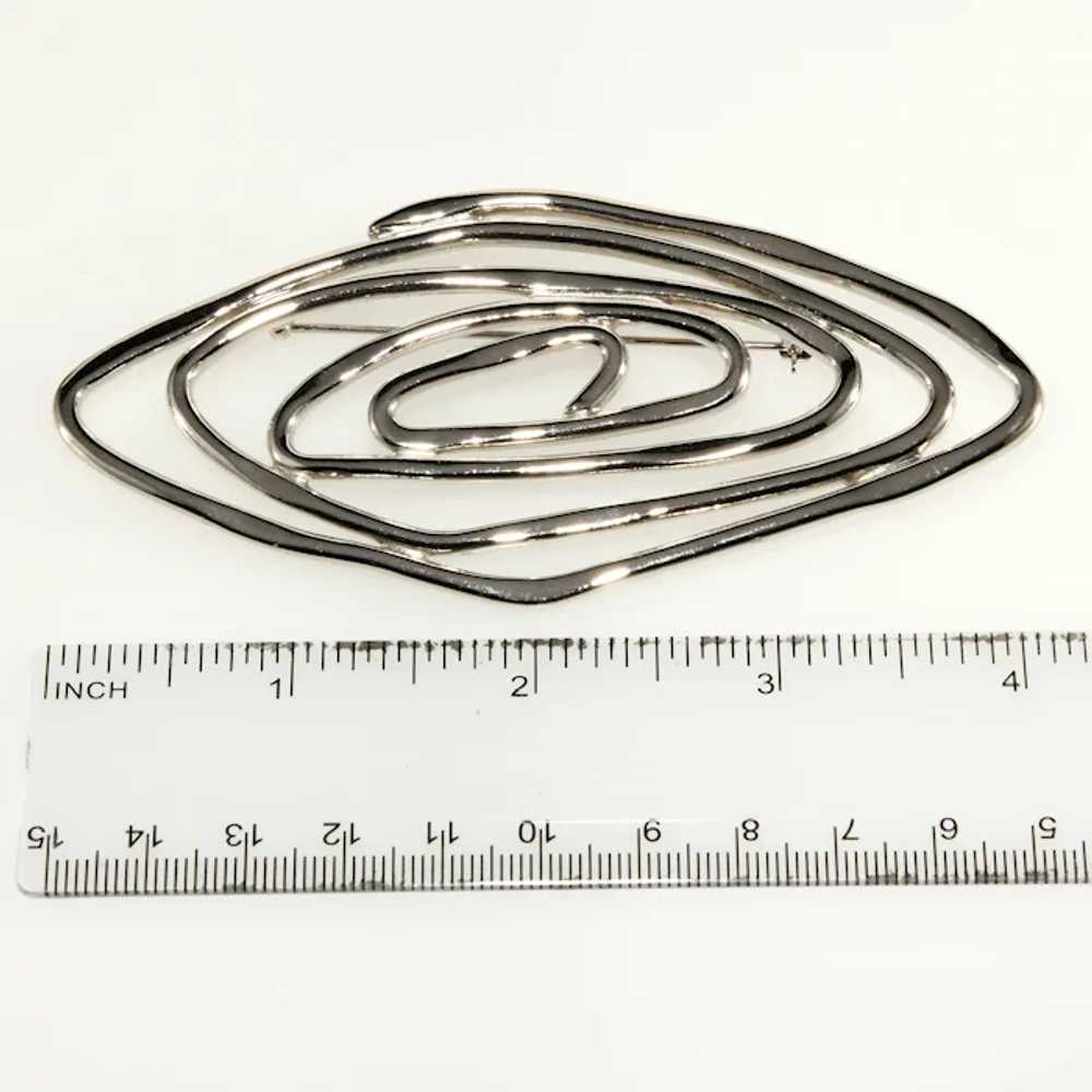 Avon 4" Brooch 1980s Modernist Freeform Spiral Si… - image 3