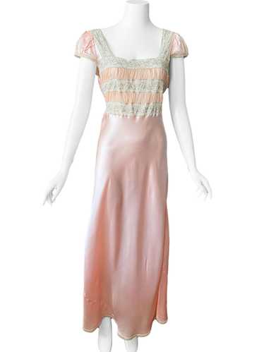 1960s Chiffon and Lace Babydoll Dress