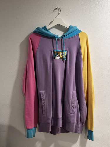 Teddy Fresh Pastel Color Block Hoodie Adult Small NWT Bear Stitched Mint  pink