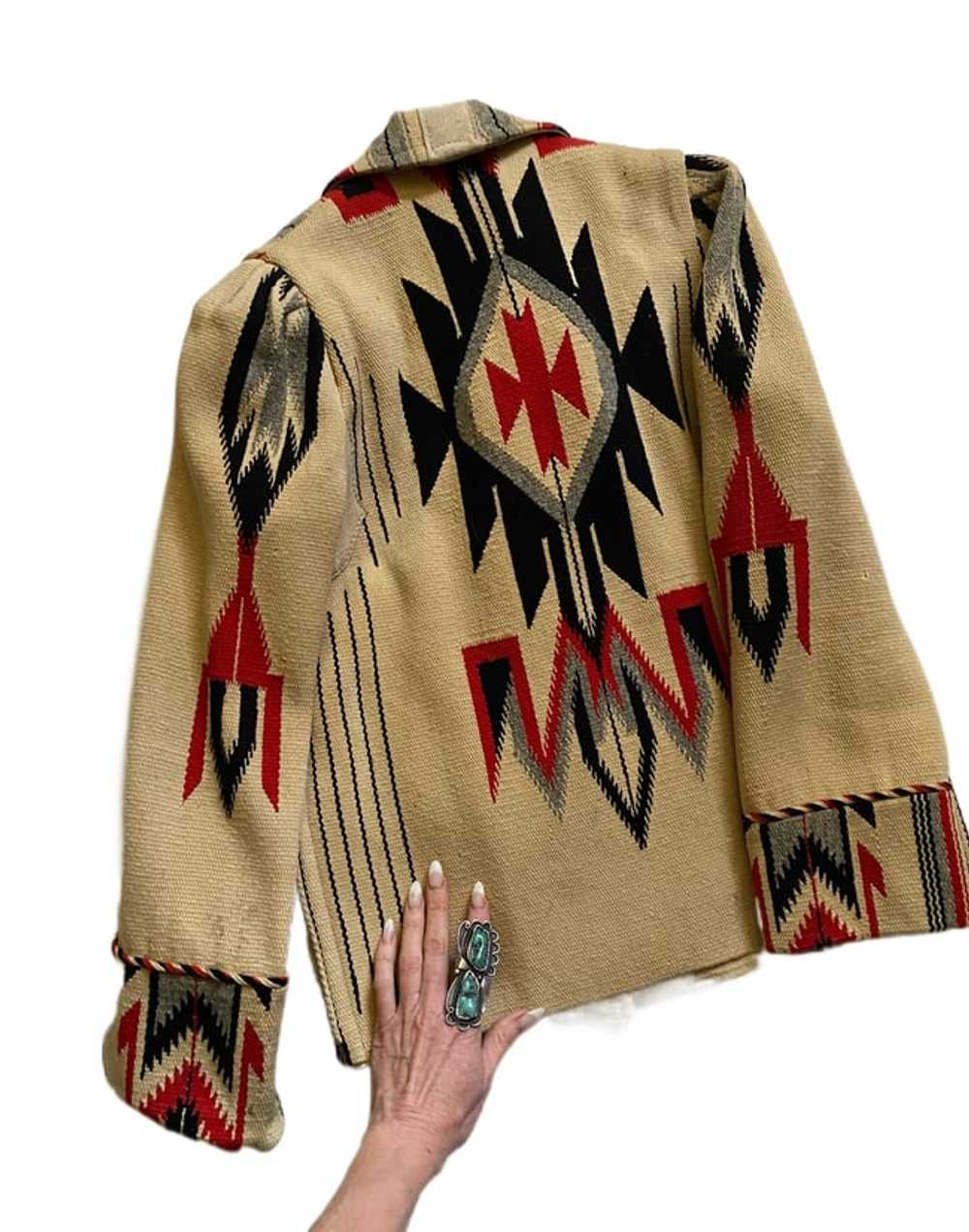 1930s cream Chimayo handwoven coat - image 1