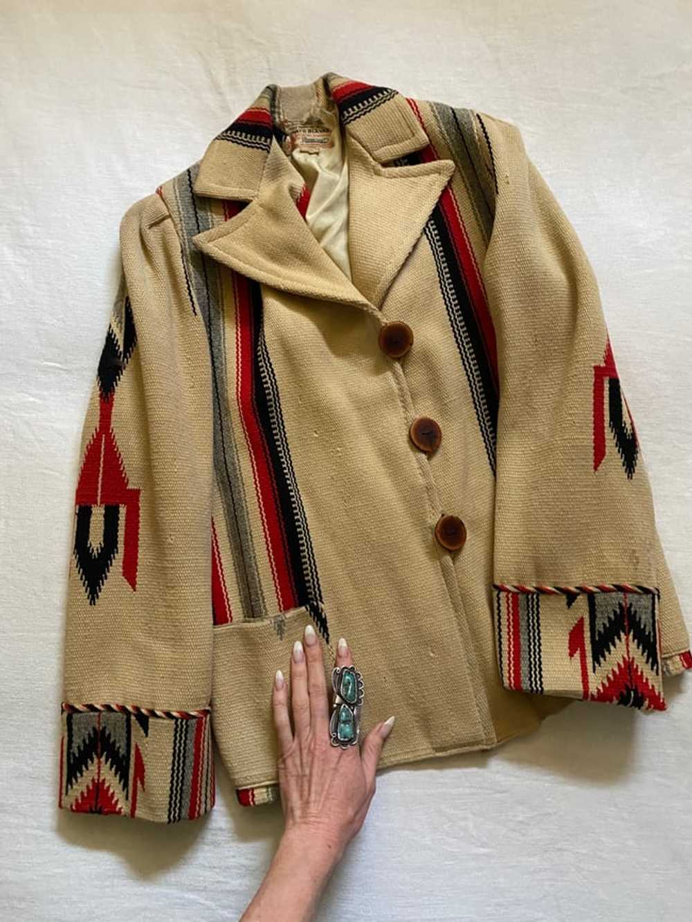 1930s cream Chimayo handwoven coat - image 3