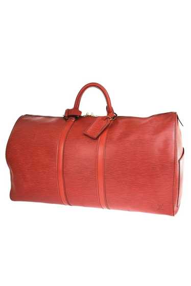 Louis Vuitton Red Epi Keepall 55 Duffle Bag