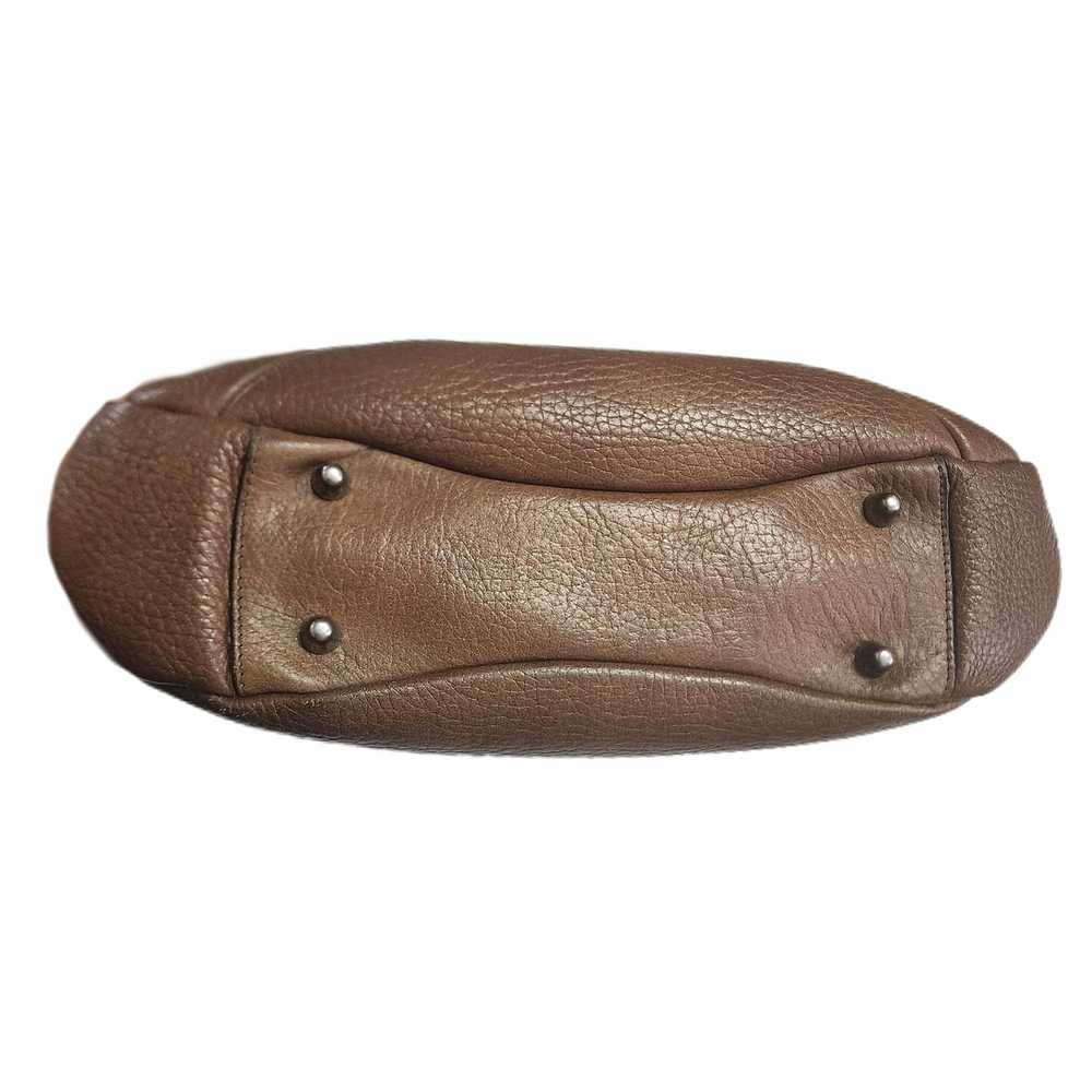 Vintage Vintage Leather Brown Handbag Purse Gold … - image 5