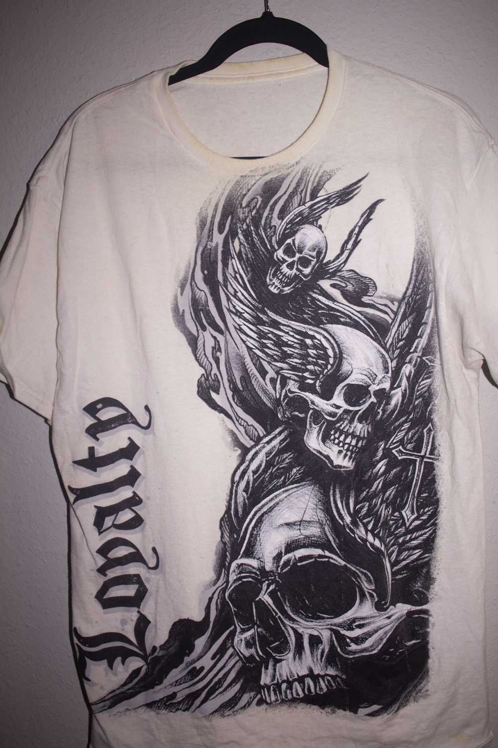 Vintage Y2K Skull & Wings Loyalty T-Shirt - image 3