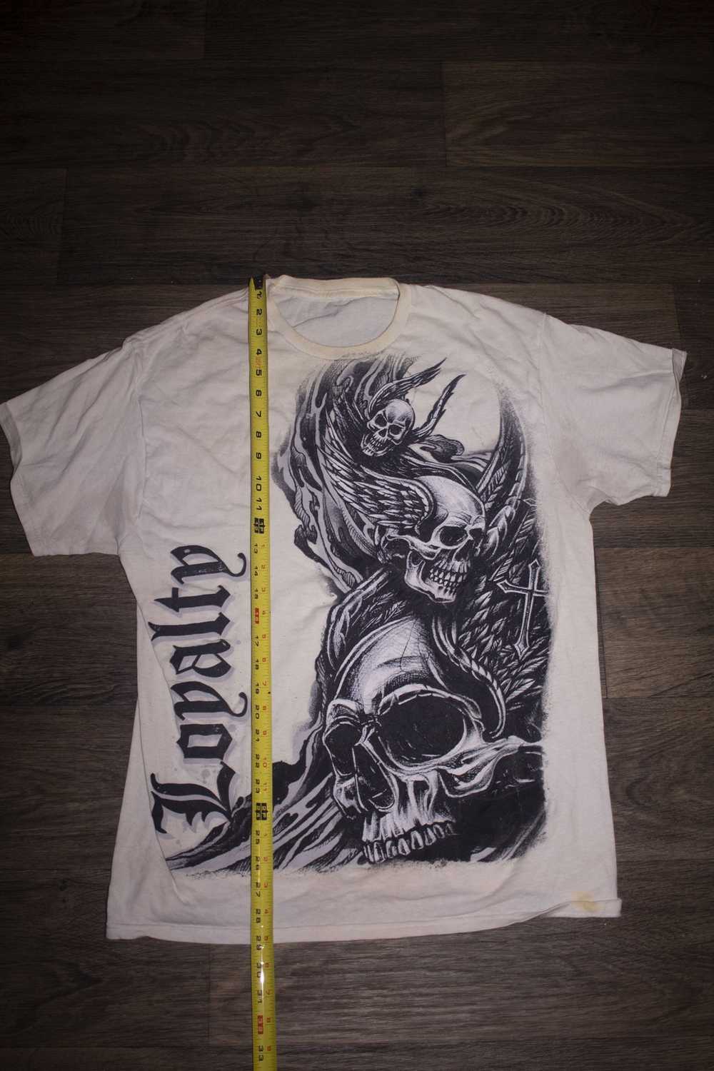 Vintage Y2K Skull & Wings Loyalty T-Shirt - image 5