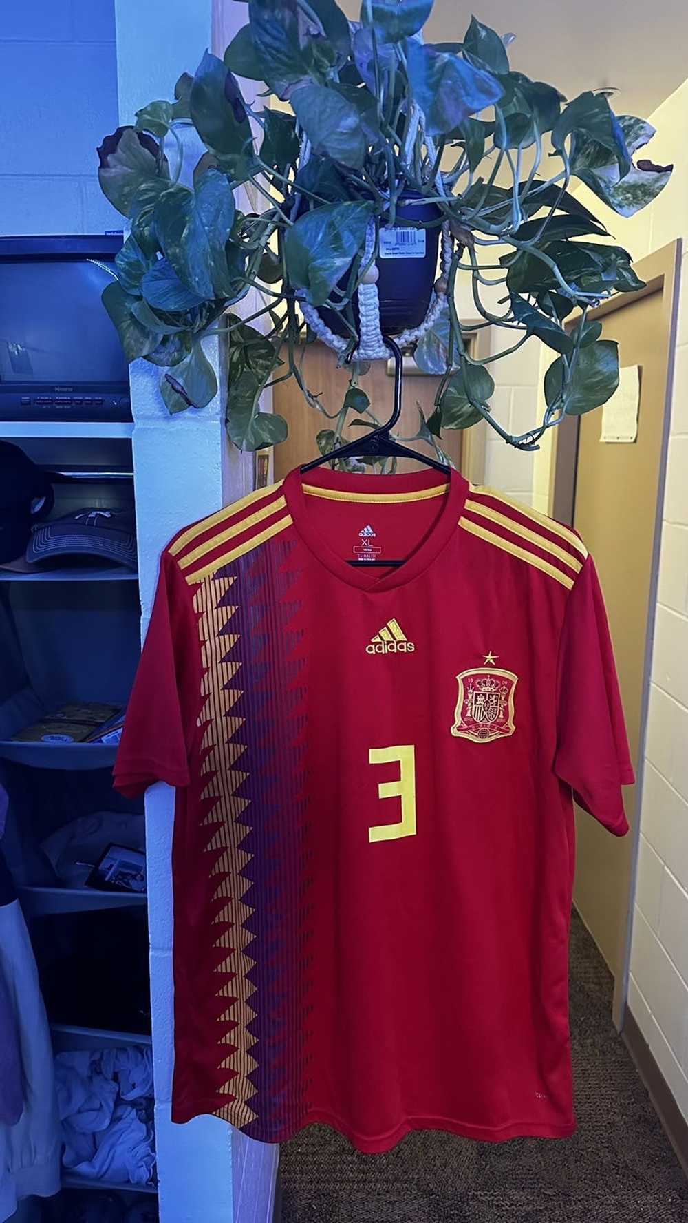 Adidas × Vintage Adidas Youth Spain Pique #3 Jers… - image 1