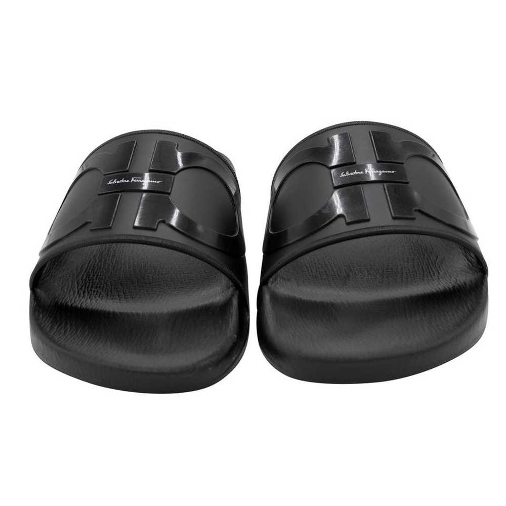 Salvatore Ferragamo Gancini Rubber Slide On Sanda… - image 3