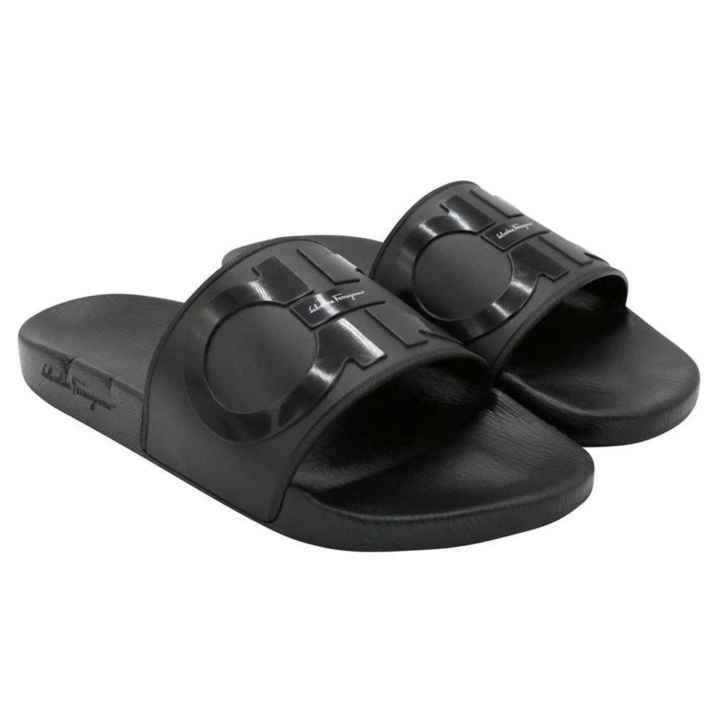 Salvatore Ferragamo Gancini Rubber Slide On Sanda… - image 5