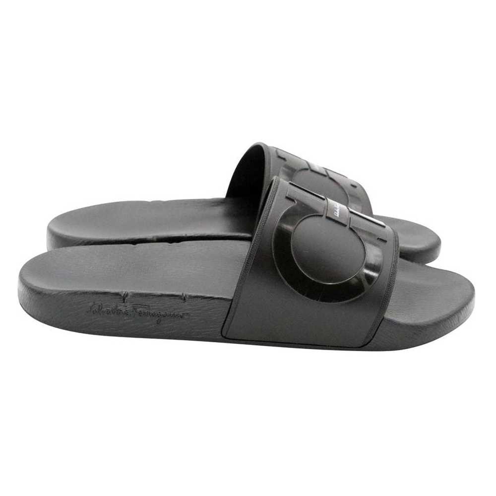 Salvatore Ferragamo Gancini Rubber Slide On Sanda… - image 6