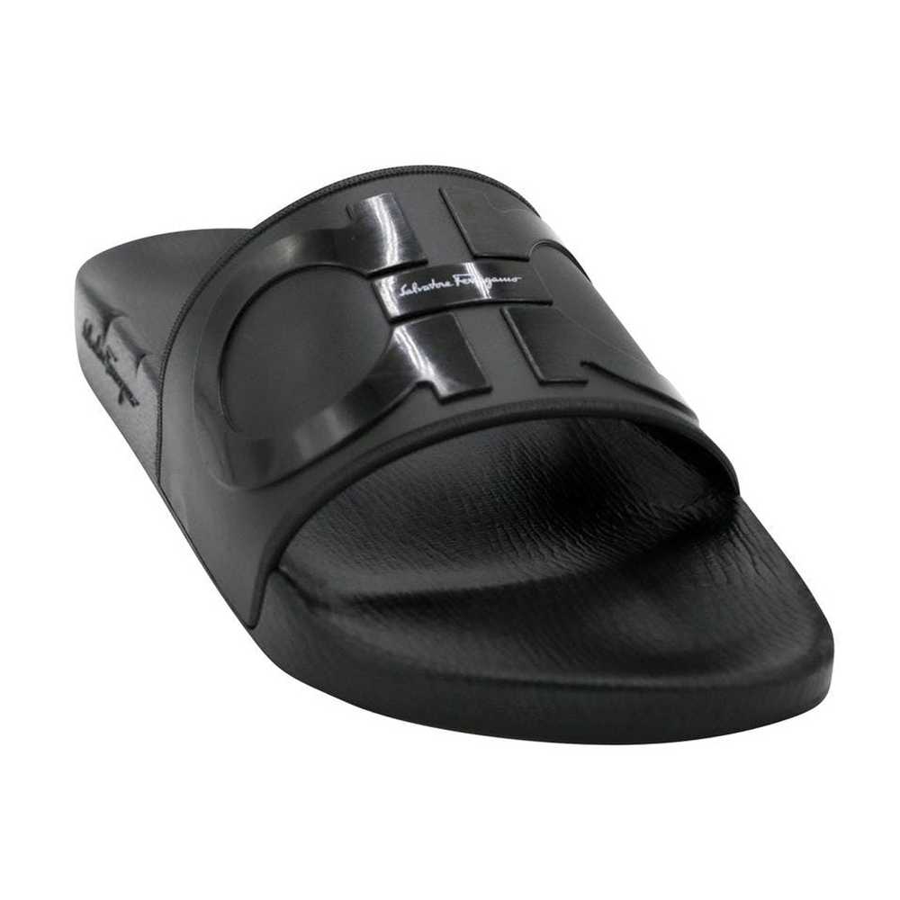 Salvatore Ferragamo Gancini Rubber Slide On Sanda… - image 7