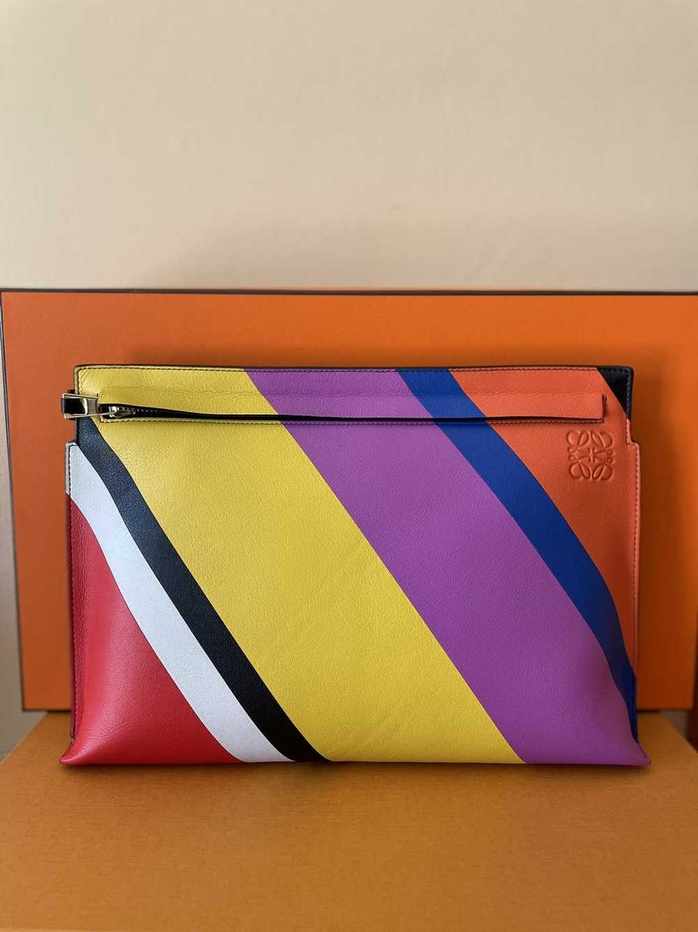 Loewe Loewe multicolor stripe large clutch - image 1