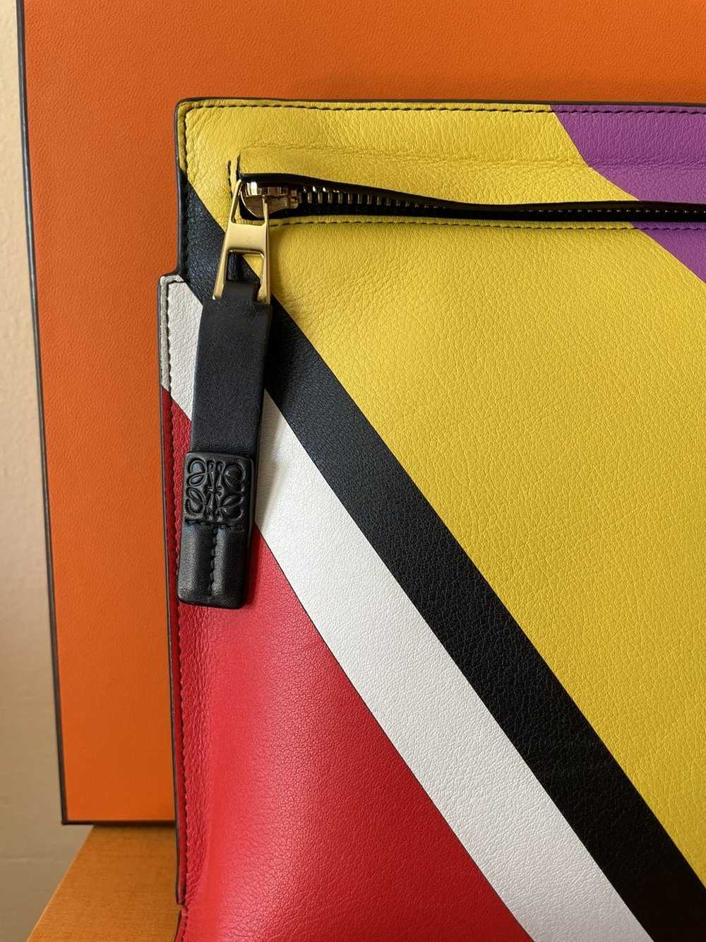 Loewe Loewe multicolor stripe large clutch - image 8