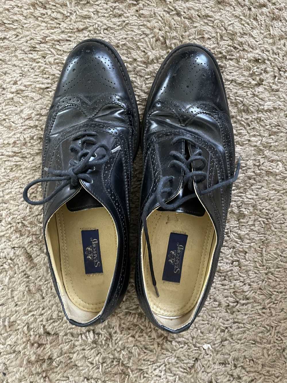 EUC Vintage Shoe Company Wingtip Derby Black Leather Dress Shoes Men's 11 M