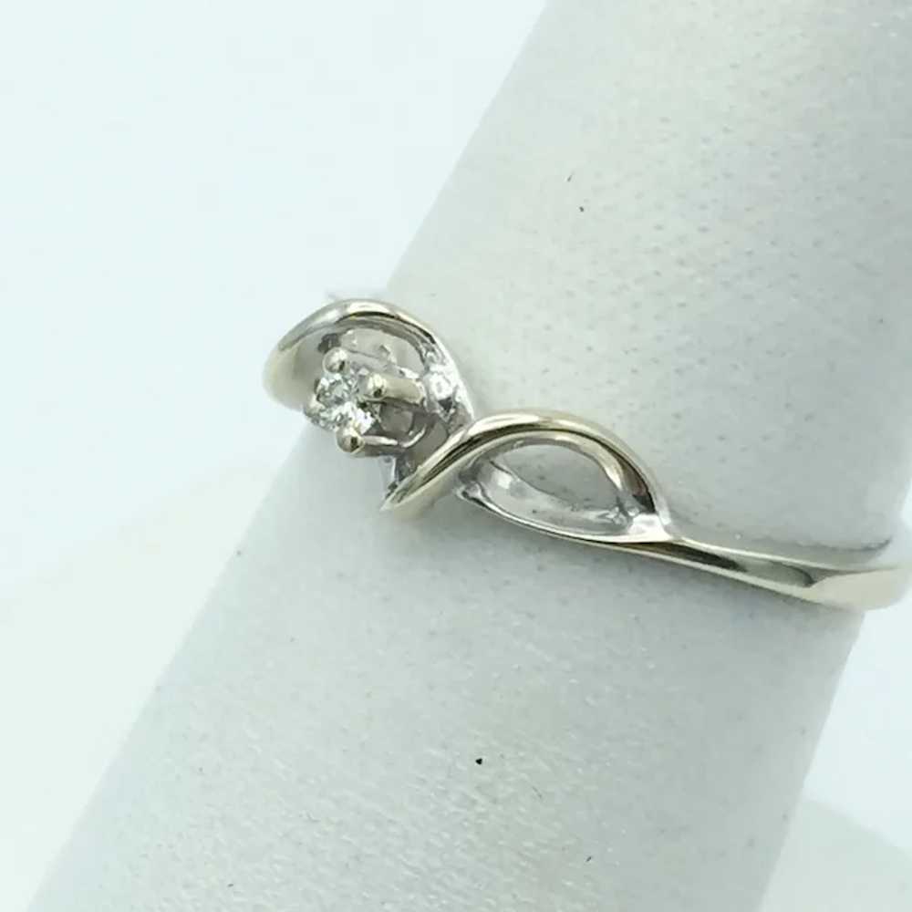 10K White Gold Diamond Fashion Ring - image 2