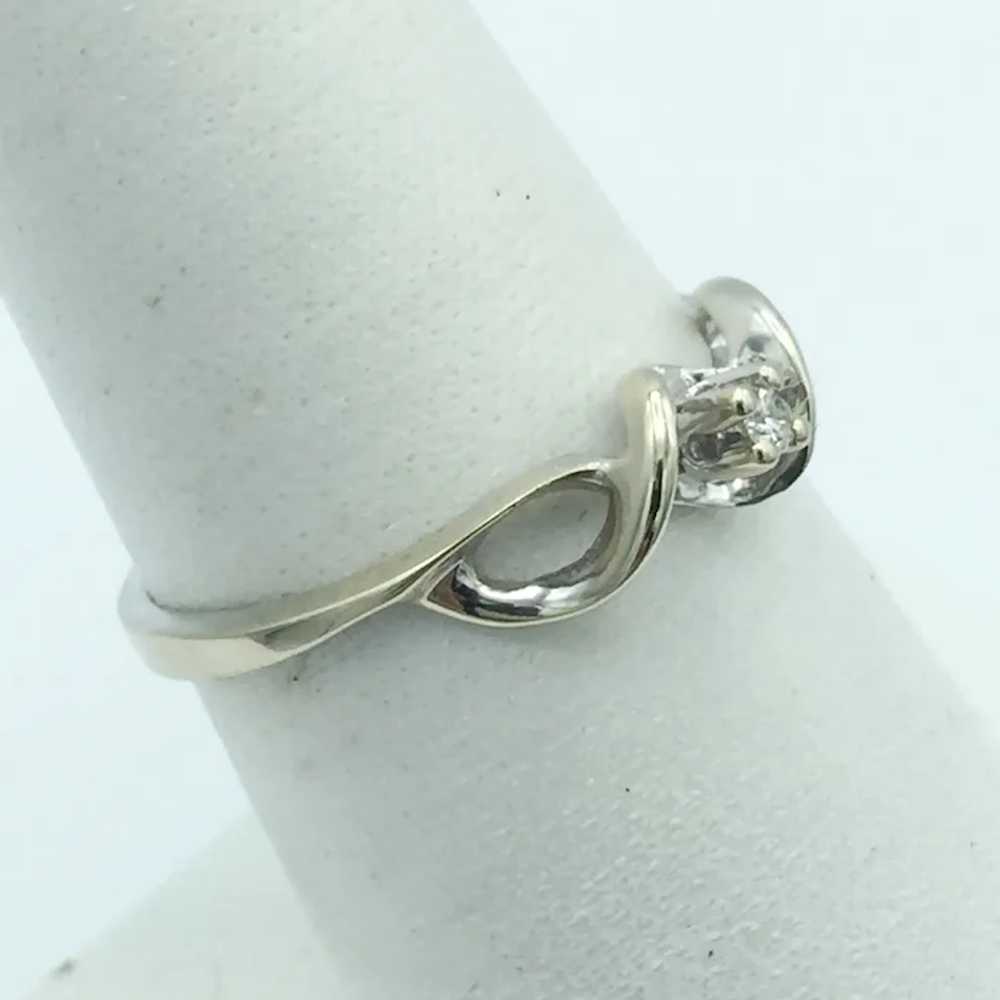 10K White Gold Diamond Fashion Ring - image 3